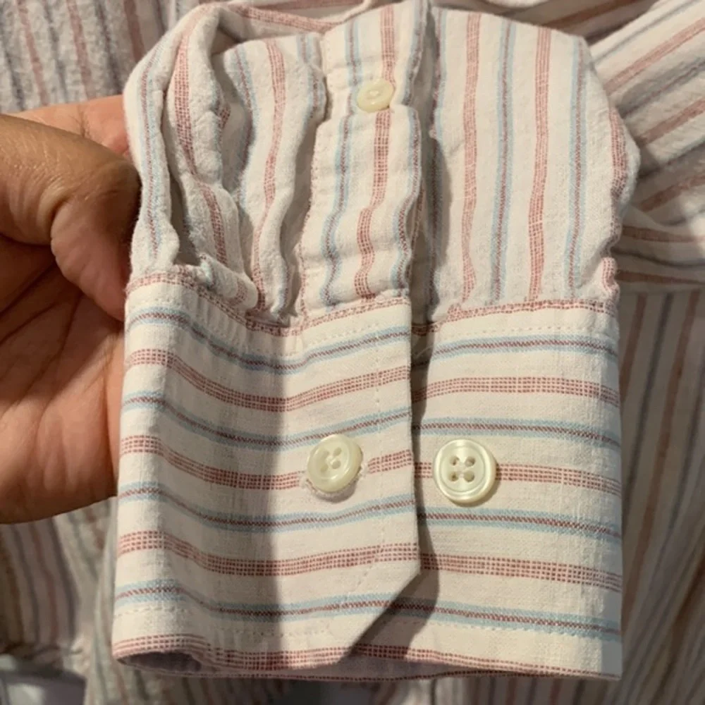 Banana Republic Stripe Casual Button Down Shirt Size XL 17-17.5 GUC #0005